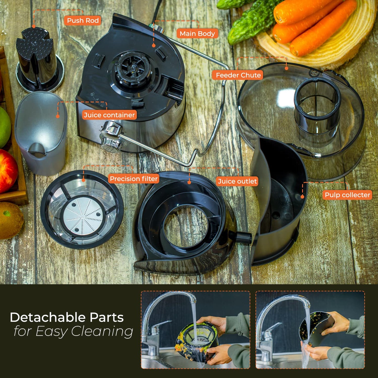 Geepas 600W Juice Extractor – Centrifugal Juicer with Wide Mouth & Extra Filter