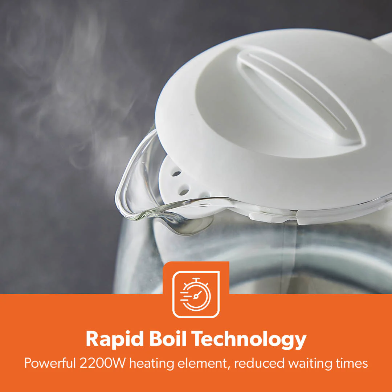 1.7L Rapid Boil Electric Kettle – Glass Design with LED Indicator