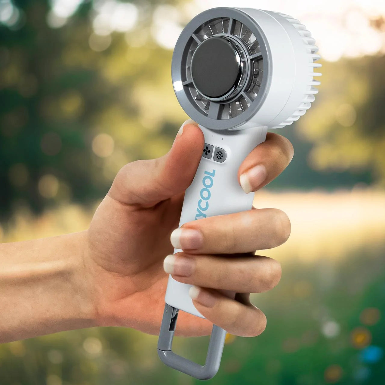 OXYcool Rechargeable Cooling Mini Fan – 3 Speed Portable Handheld Fan