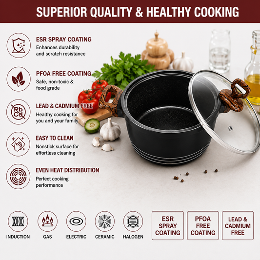 10-Piece Non-Stick Casserole Cookware Set with Glass Lids