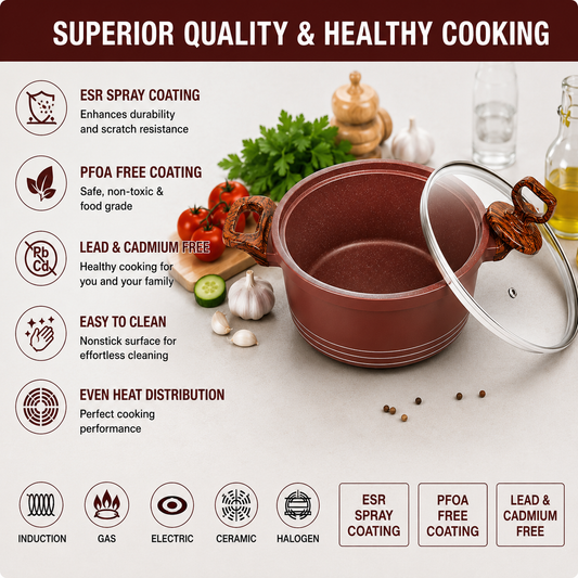 🍳 Premium Non-Stick Ceramic Cookware Set – Terracotta