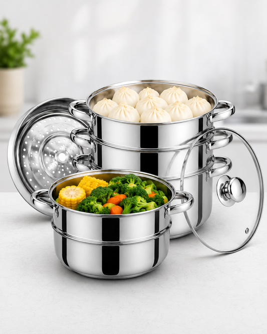 5-Layer Stainless Steel Steamer Pan – 30cm