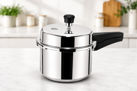 3 Litre Induction Base Pressure Cooker – Durable Aluminium Cooker with Safety Valve