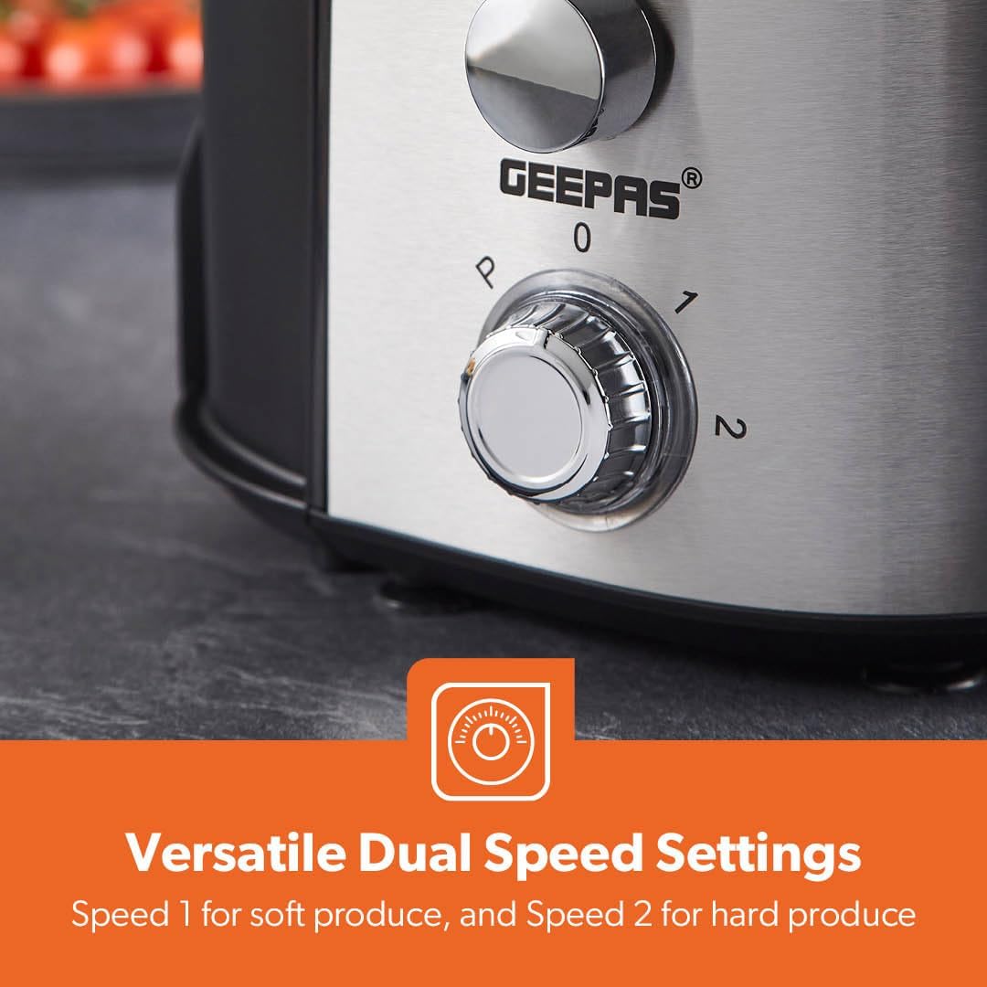 Geepas 600W Juice Extractor – Centrifugal Juicer with Wide Mouth & Extra Filter