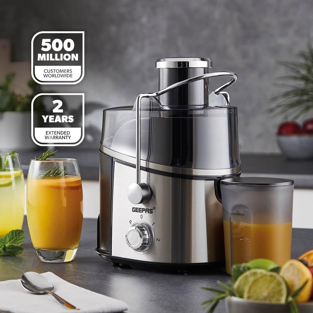 Geepas 600W Juice Extractor – Centrifugal Juicer with Wide Mouth & Extra Filter