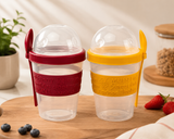 2 Pack Breakfast & Snack To-Go Cups with Spoon – Portable Cereal, Yogurt & Fruit Containers