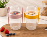 2 Pack Portable Breakfast & Snack Cups with Spoon – Yogurt, Cereal & Fruit Containers