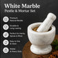 White Marble Pestle & Mortar Set – 13cm Natural Stone Herb & Spice Grinder