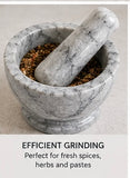 Grey Marble Pestle & Mortar Set – Natural Stone Herb & Spice Grinder