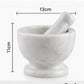 White Marble Pestle & Mortar Set – 13cm Natural Stone Herb & Spice Grinder