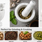 White Marble Pestle & Mortar Set – 13cm Natural Stone Herb & Spice Grinder