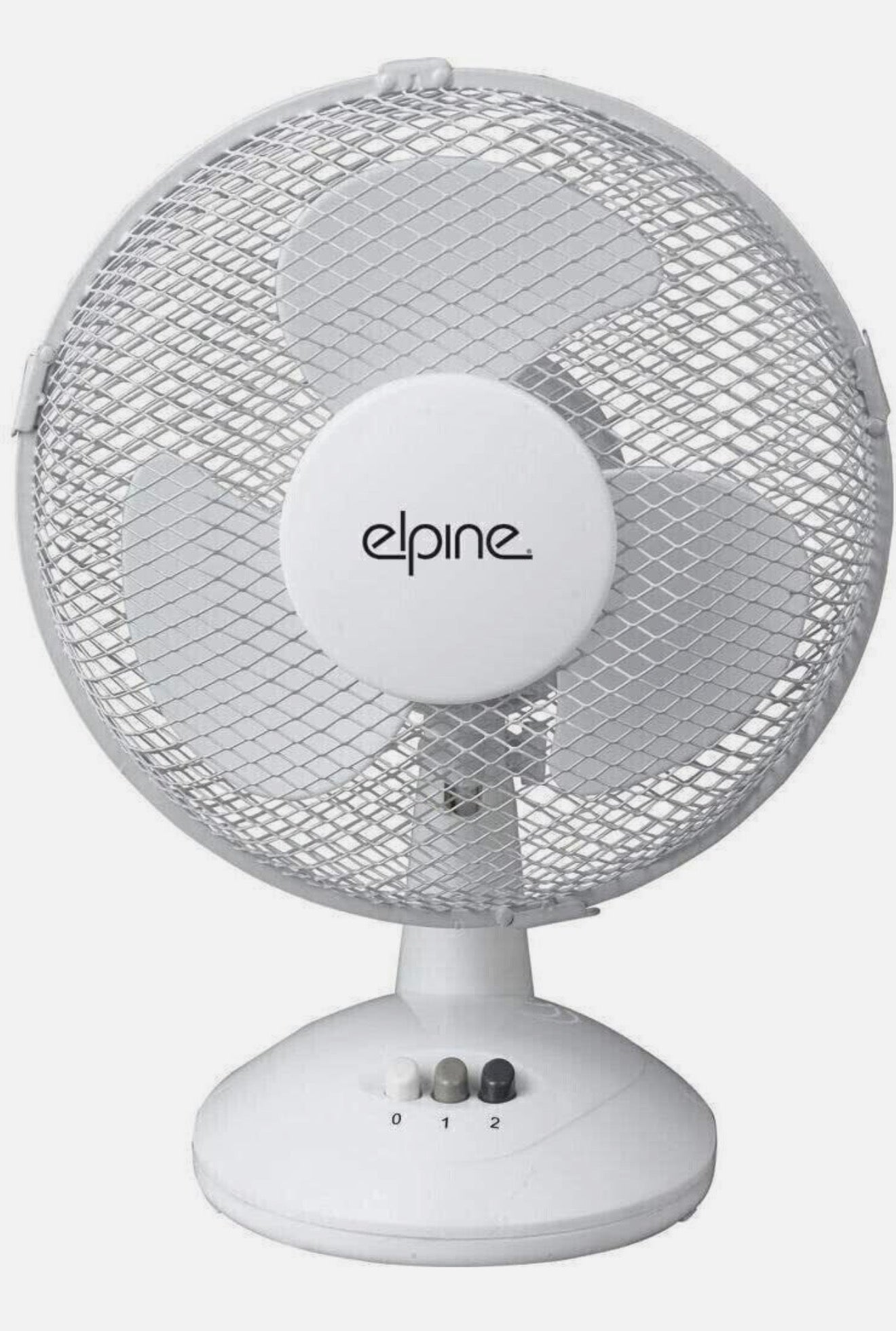 Elpine 12” Oscillating Desk Fan – 30cm 3 Speed Table Fan White