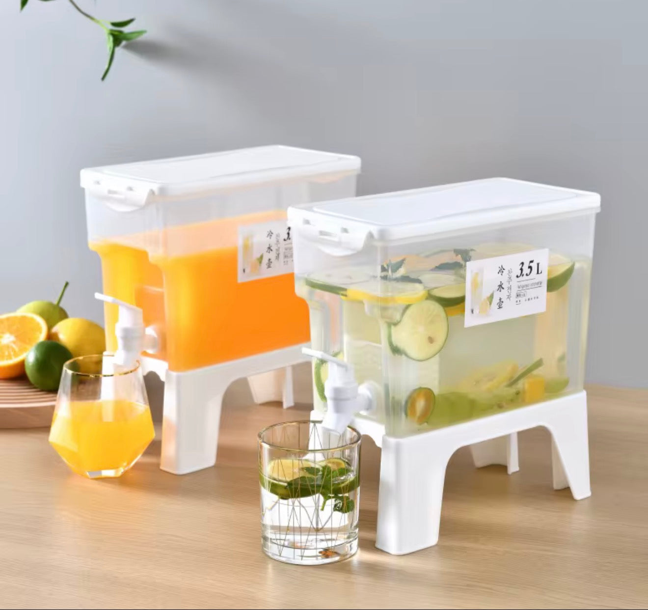 3.5L Cold Drink Dispenser with Fruit Infuser Filter & Tap