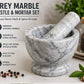 Grey Marble Pestle & Mortar Set – Natural Stone Herb & Spice Grinder
