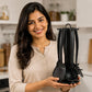 7 Piece Black Nylon Kitchen Utensil Set with Rotating Stand