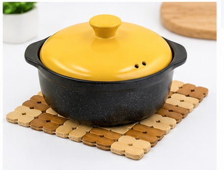Natural Bamboo Heat Insulation Pad / Wooden Trivet – Square Hot Pot Mat
