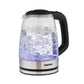1.7L Black Rapid Boil Glass Electric Kettle – LED Indicator, 1500W Fast Boiling