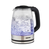 1.7L Black Rapid Boil Glass Electric Kettle – LED Indicator, 1500W Fast Boiling