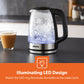 1.7L Black Rapid Boil Glass Electric Kettle – LED Indicator, 1500W Fast Boiling