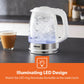 1.7L LED Rapid Boil White Glass Electric Kettle – Fast & Stylish Hot Water Solution