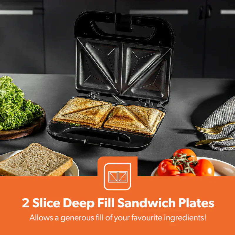 Geepas 750W 2-Slice Sandwich Maker – Crispy Breakfast & Cheese Sandwiches