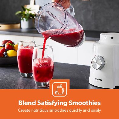 2-IN-1 ICE CRUSHING JUG BLENDER AND SMOOTHIE MAKER WHITE
