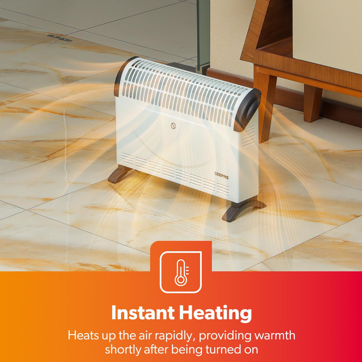 2000W Electric Convector Heater – 3 Heat Settings, Fast & Efficient Heating