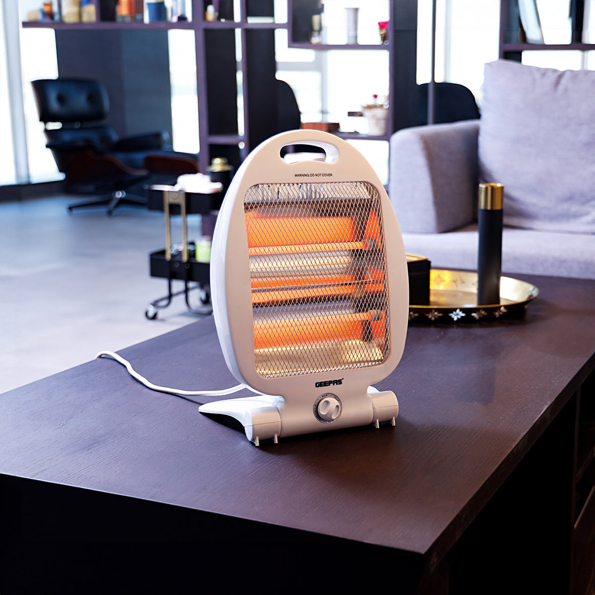 800W PORTABLE ENERGY EFFICIENT QUARTZ HALOGEN HEATER