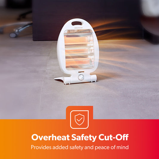 800W PORTABLE ENERGY EFFICIENT QUARTZ HALOGEN HEATER