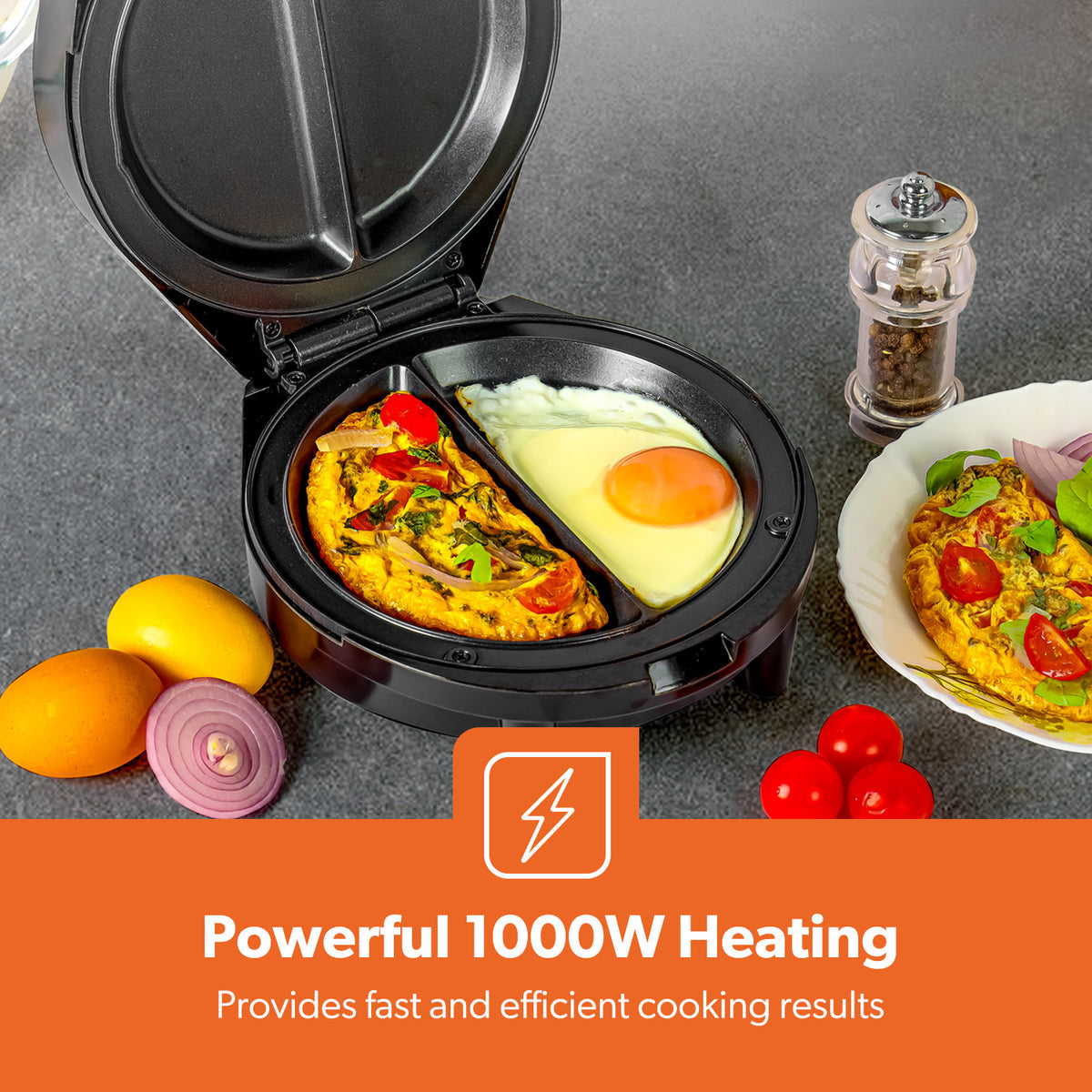 700W STAINLESS STEEL NON-STICK ELECTRIC OMELETTE MAKER
