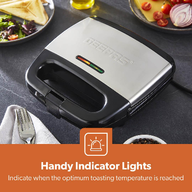 2-SLICE NON-STICK PANINI SANDWICH TOASTING PRESS & GRILL