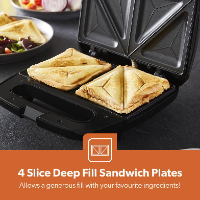 FOUR-SLICE TOASTIE MAKER AND SANDWICH GRILL