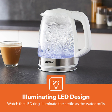 1.7L Rapid Boil Electric Kettle – Glass Design with LED Indicator