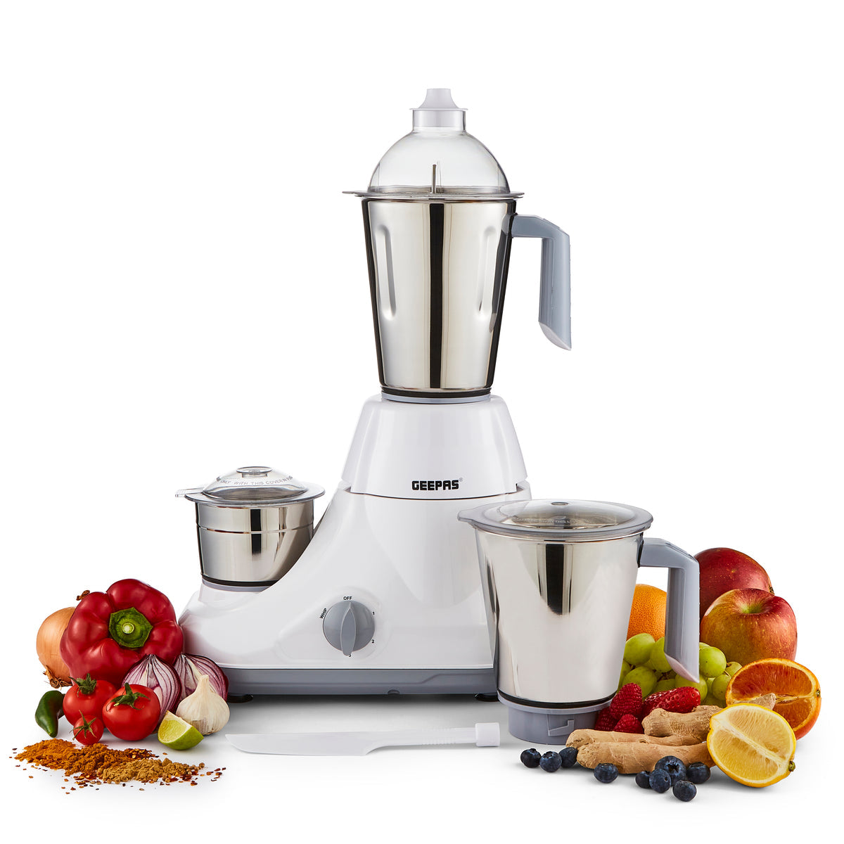 750W 3-IN-1 MIXER GRINDER WET & DRY GRINDING AND 3-SPEED CONTROL