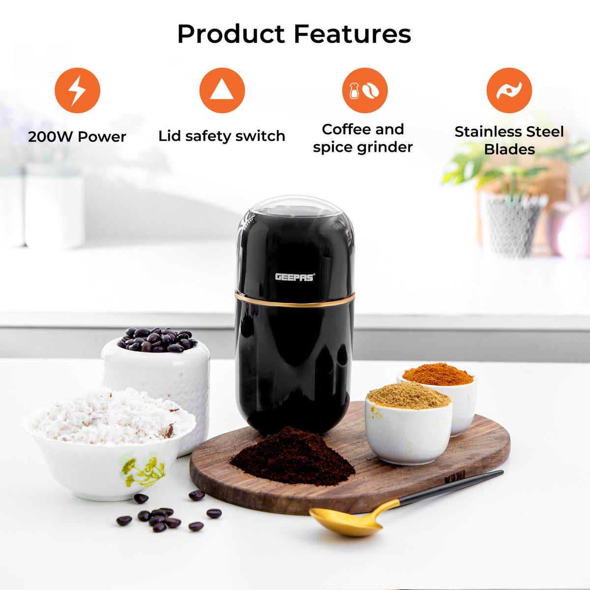 200W PRESS-DOWN PORTABLE BULLET COFFEE GRINDER
