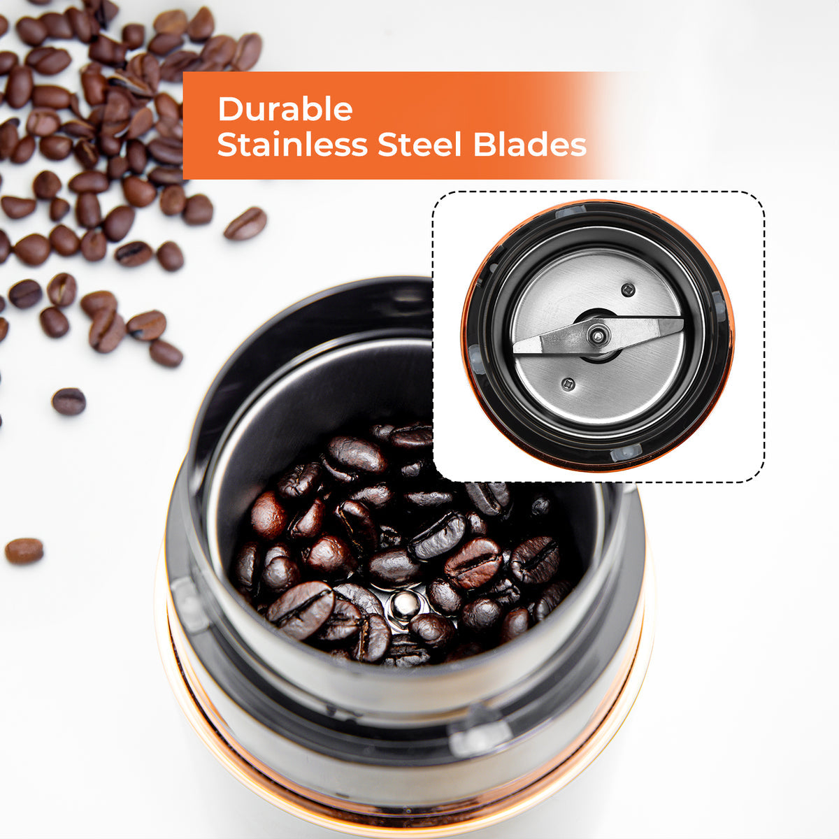 200W PRESS-DOWN PORTABLE BULLET COFFEE GRINDER