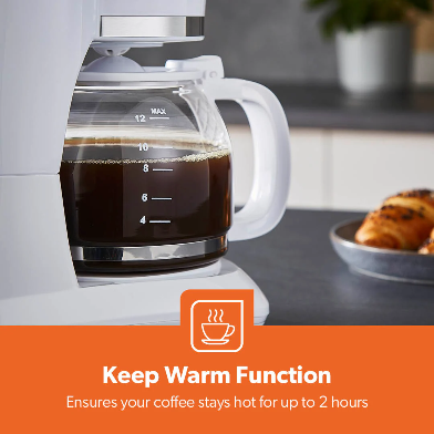 1.5L AUTOMATIC DRIP FILTER COFFEE MACHINE WITH GLASS CARAFE