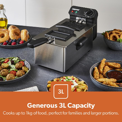 3L STAINLESS STEEL DEEP FAT FRYER WITH VIEWING WINDOW