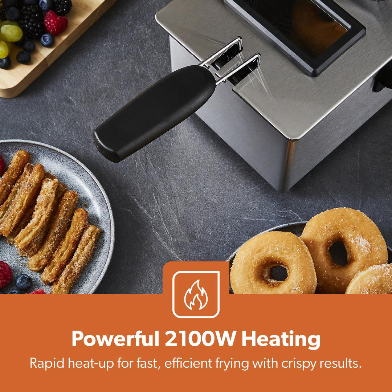 3L STAINLESS STEEL DEEP FAT FRYER WITH VIEWING WINDOW