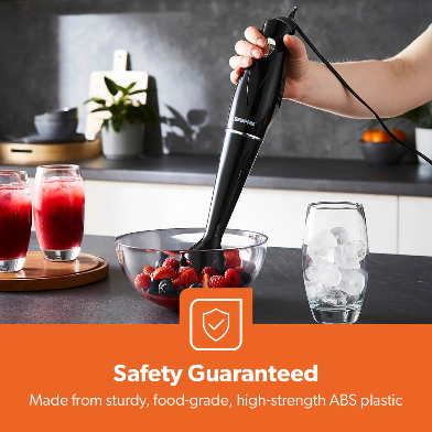 180W BLACK HAND STICK BLENDER AND MIXER