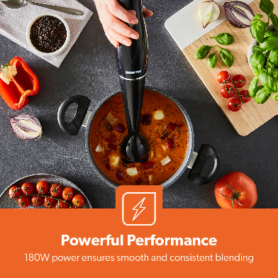180W BLACK HAND STICK BLENDER AND MIXER