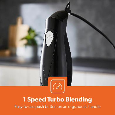 180W BLACK HAND STICK BLENDER AND MIXER