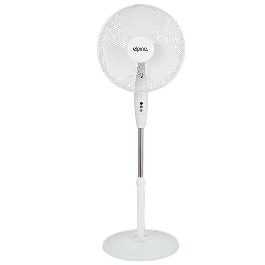 Elpine 16” Pedestal Fan – Adjustable Oscillating Standing Fan (White & Black)