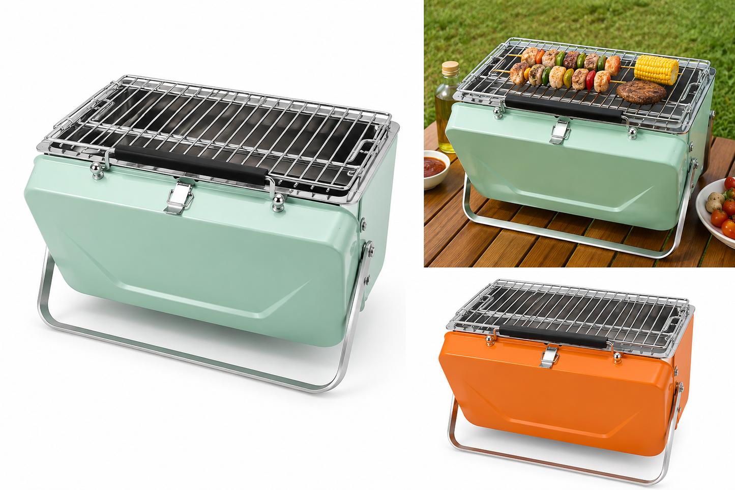 Portable Charcoal BBQ Grill – Foldable Outdoor Barbecue Cooker