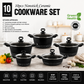 10-Piece Non-Stick Casserole Cookware Set with Glass Lids