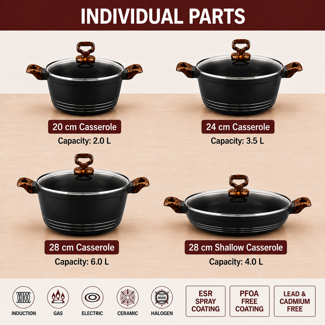 🍳  Premium Non-Stick Ceramic Cookware Set – Black