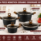 🍳  Premium Non-Stick Ceramic Cookware Set – Black