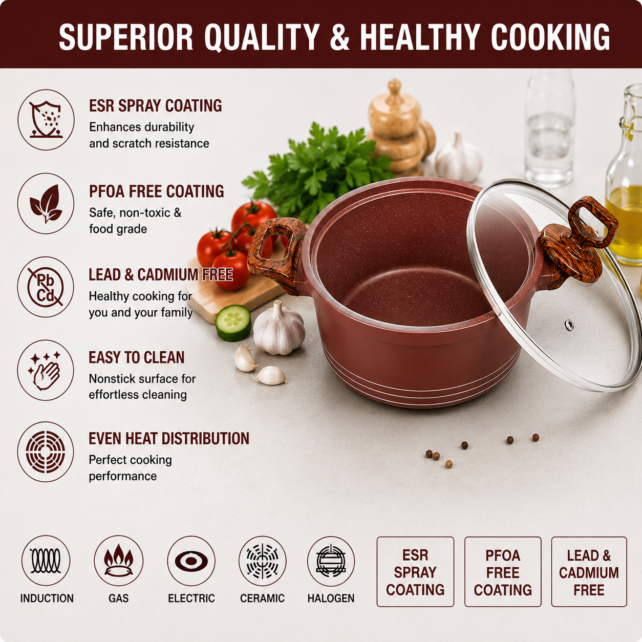 3-Piece Premium Non-Stick Ceramic Cookware Set – Terracotta