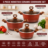 3-Piece Premium Non-Stick Ceramic Cookware Set – Terracotta