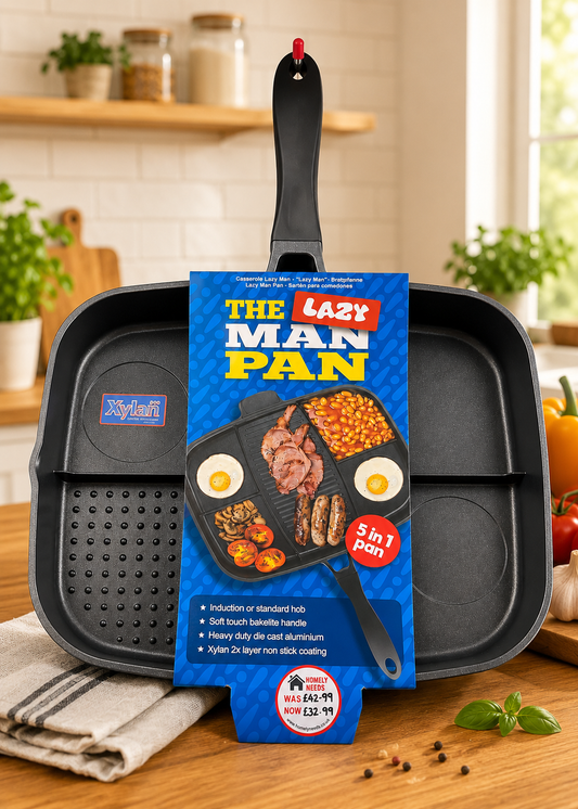 The Lazy Man Pan – 5-in-1 Multi Section Frying Pan